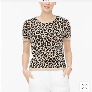 NWT J. Crew leopard short sleeve sweater, small